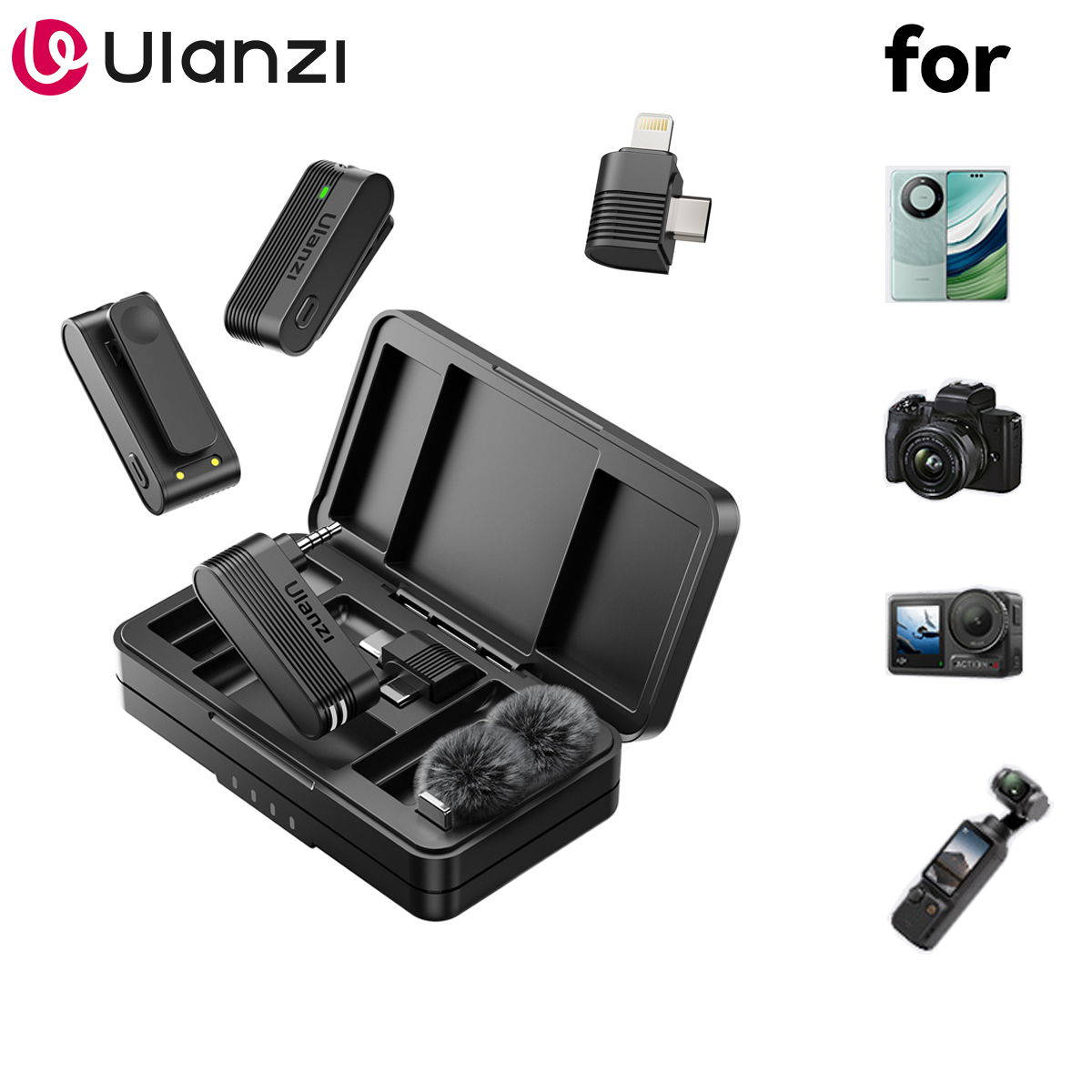 Photography Xiaomi - Ulanzi A100 Mikrofon Bezprzewodowy Lavalier do