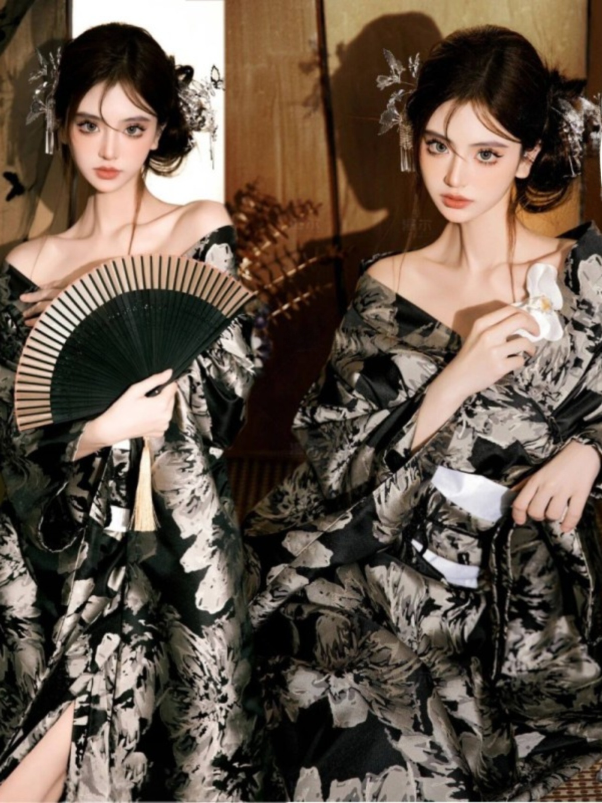 Photography Young - Nowy Styl Kimono Szlafrok Kostium do