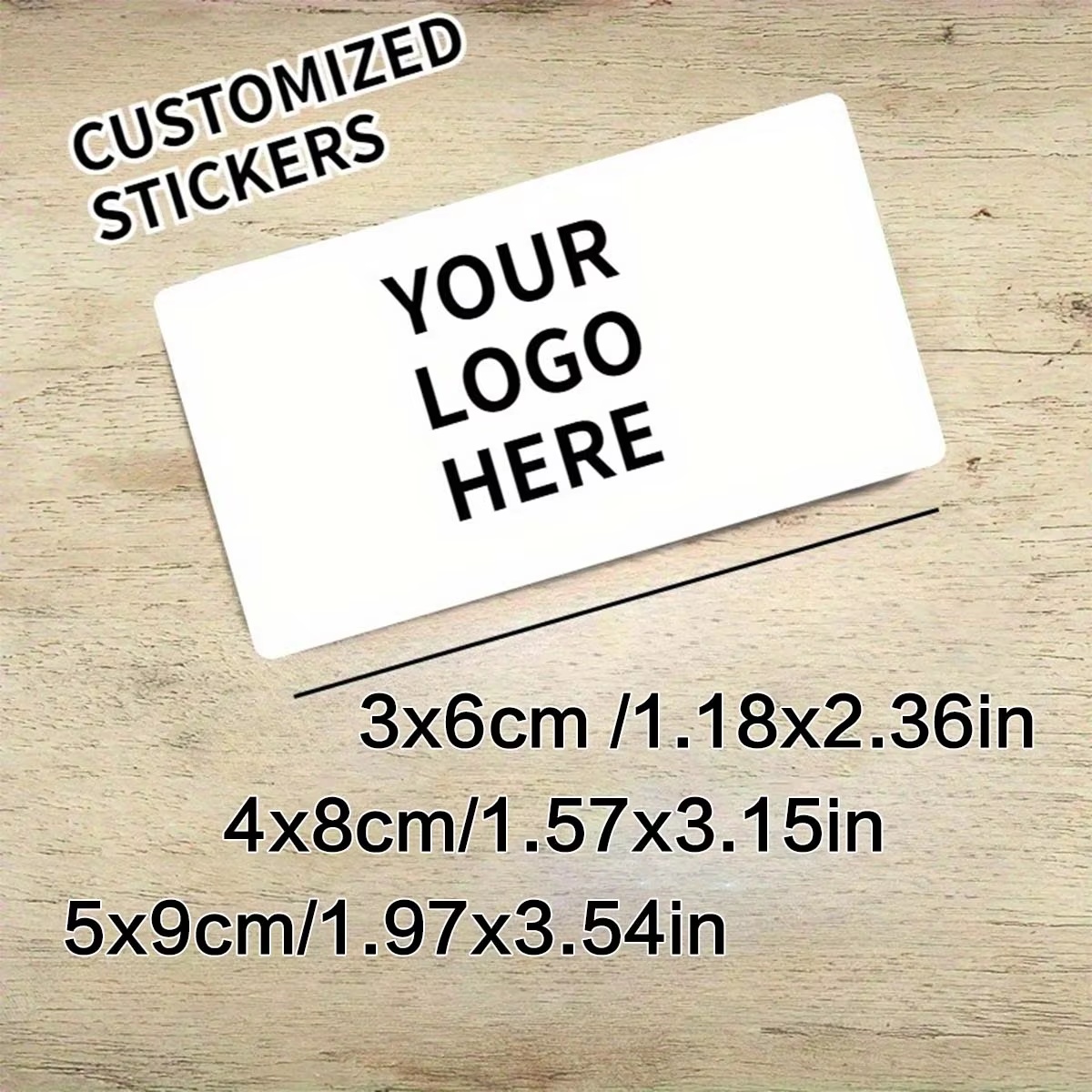 Photography Logo - Niestandardowe naklejki prostokątne – Personalizowane logo