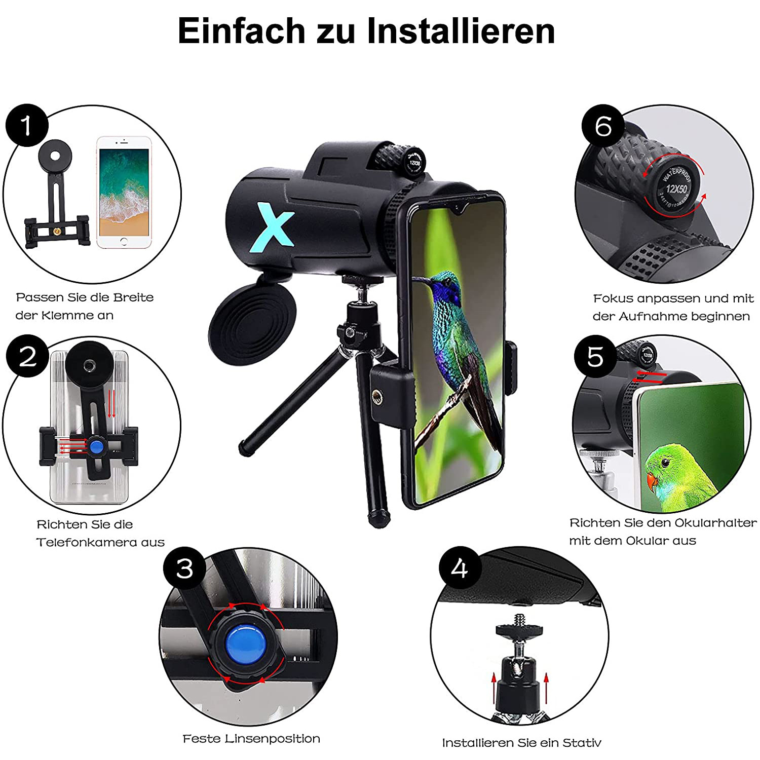 Miniaturowe teleskopy 12x50 o  – Photography High Angle recenzja i cena